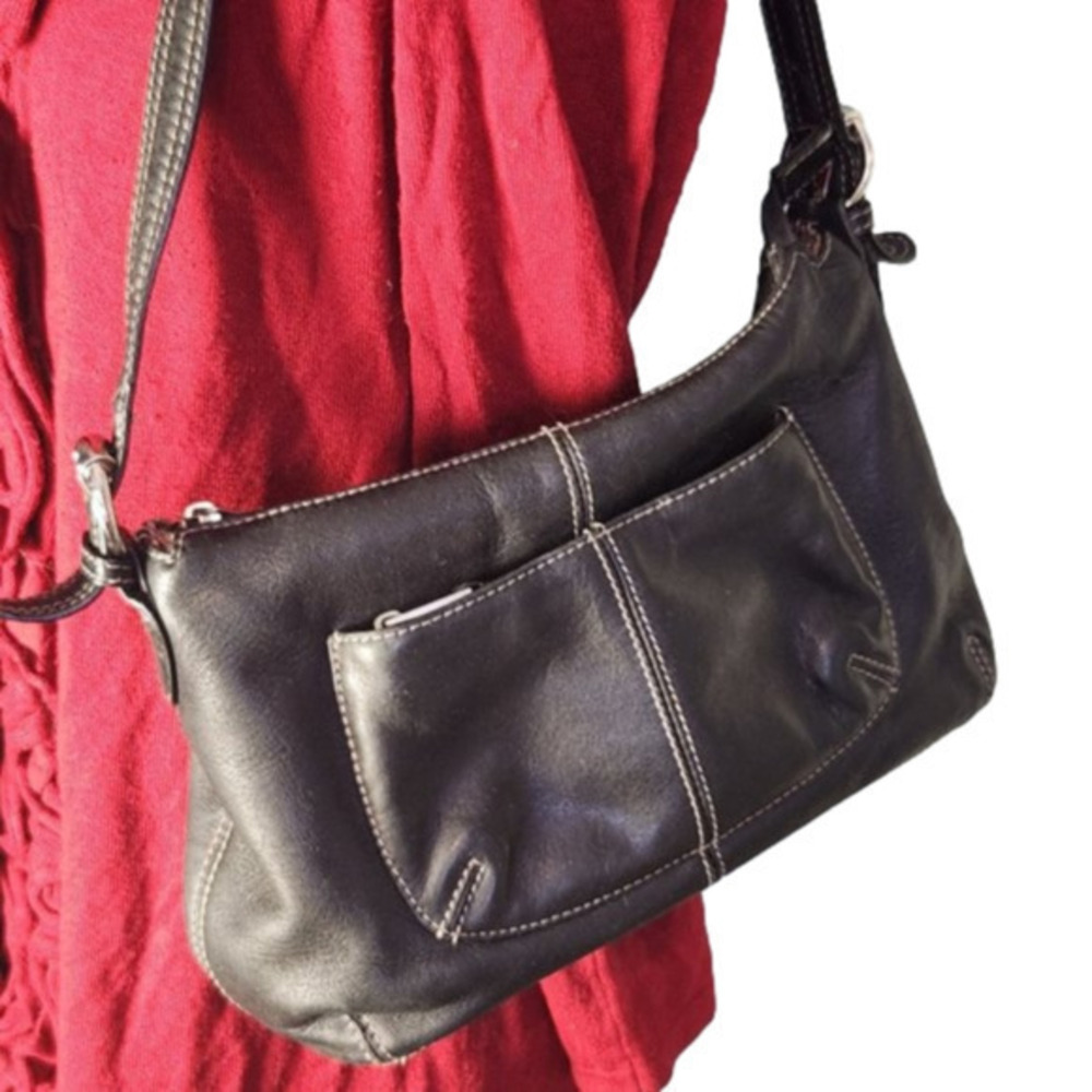 231. Tignanello Black Leather Shoulder bag